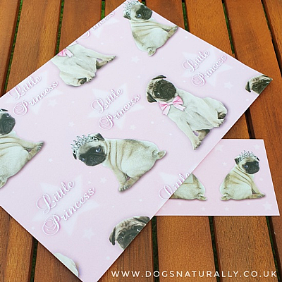 Little Princess Pug Birthday Wrapping Paper